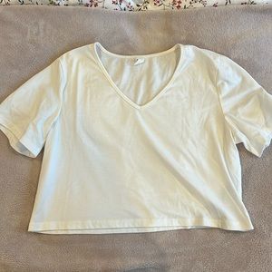 V neck cropped t shirt